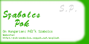 szabolcs pok business card